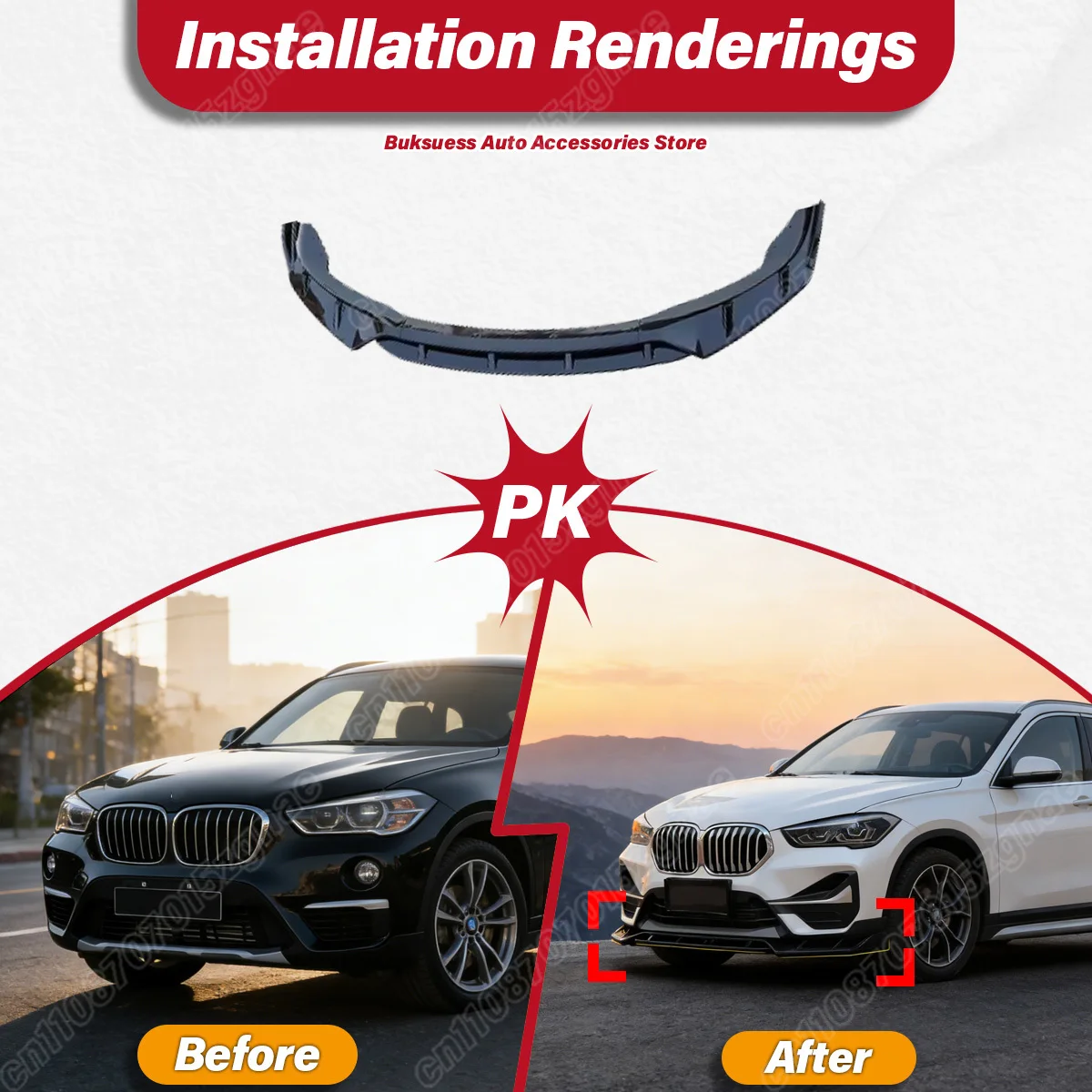 BMW F48 X1 X-Drive 2015 2016 2017 2018 2019 2020 2021 2022 차량용 프론트 범퍼 립 스포일러 스플리터 바디 개조 키트