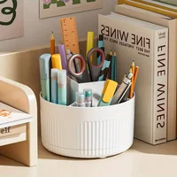 1PC Plastic Holder 360°Rotating Makeup Storage Box Desktop Makeup Organizer Cosmetic Brush Holder Lipstick Eyebrow Pencil Holder 2