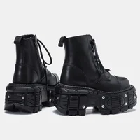 Leather Heightened 10cm Thick-soled Men's High-top British Style 2025 New Trendy Men's Boots Ruffian Handsome - Image 2