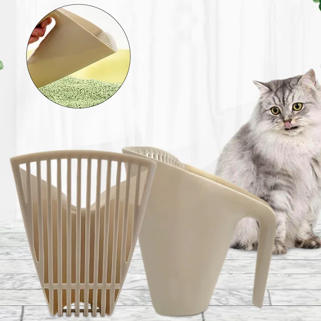 / Set Cat Litter Boxes Shovel Cleaning Tool Cat Toilet Plastic Shovel Scoop with Handle Cat Litter Shovel Shovel with Handle 4