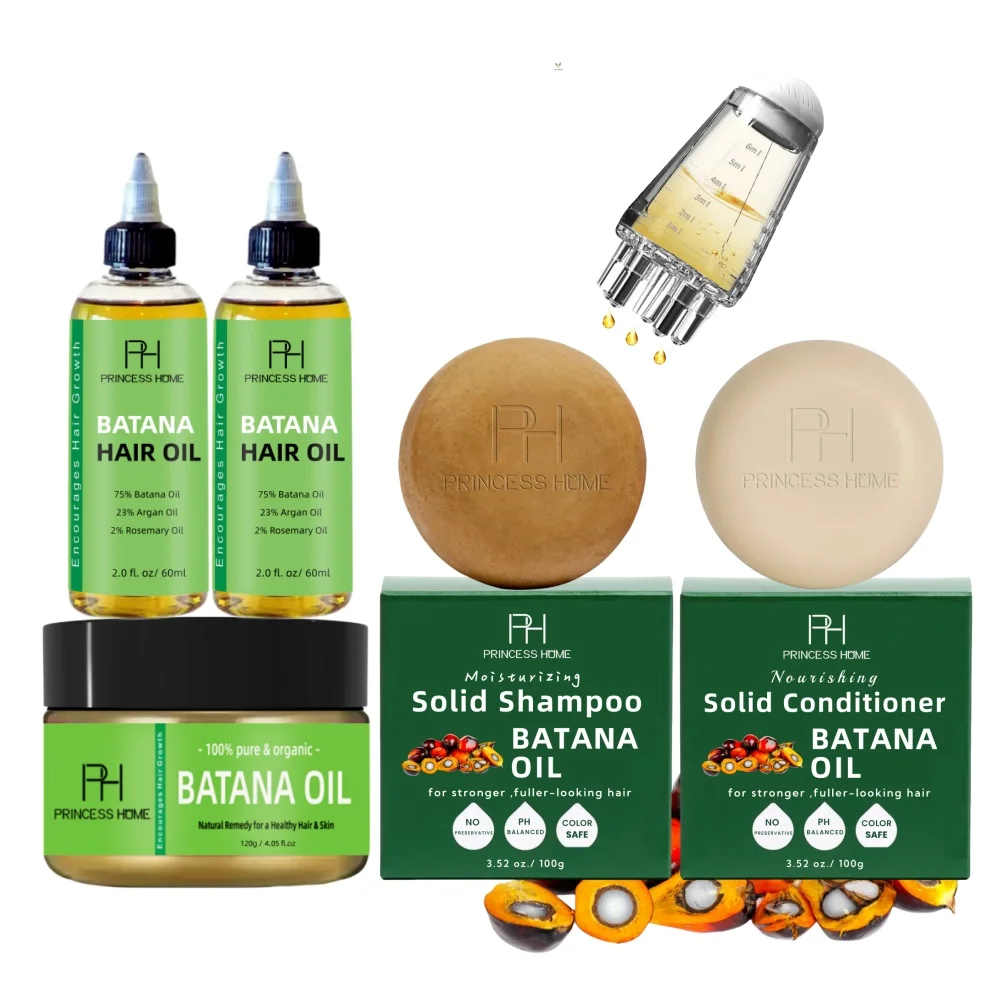 Private Label Treating Hair Loss Pure Batana Oil Butter & Natural Batana Oil Solid Shampoo & Conditioner Bar Kit