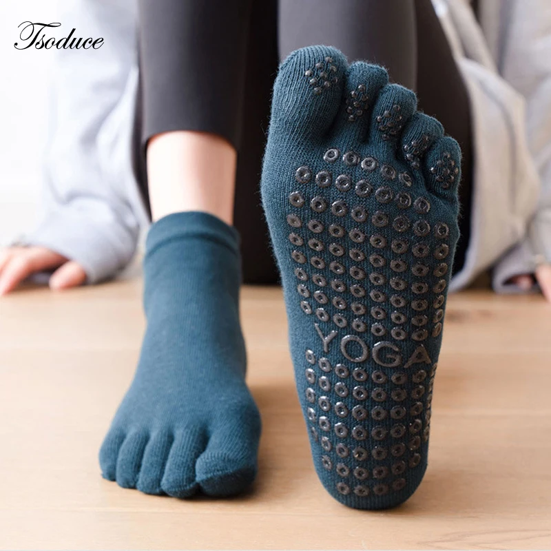 

Five Yoga Socks Women Breathable Cotton Anti-Slip Fingers Socks Elasticity Sports Fitness Pilates Ballet Dance Toe Socks