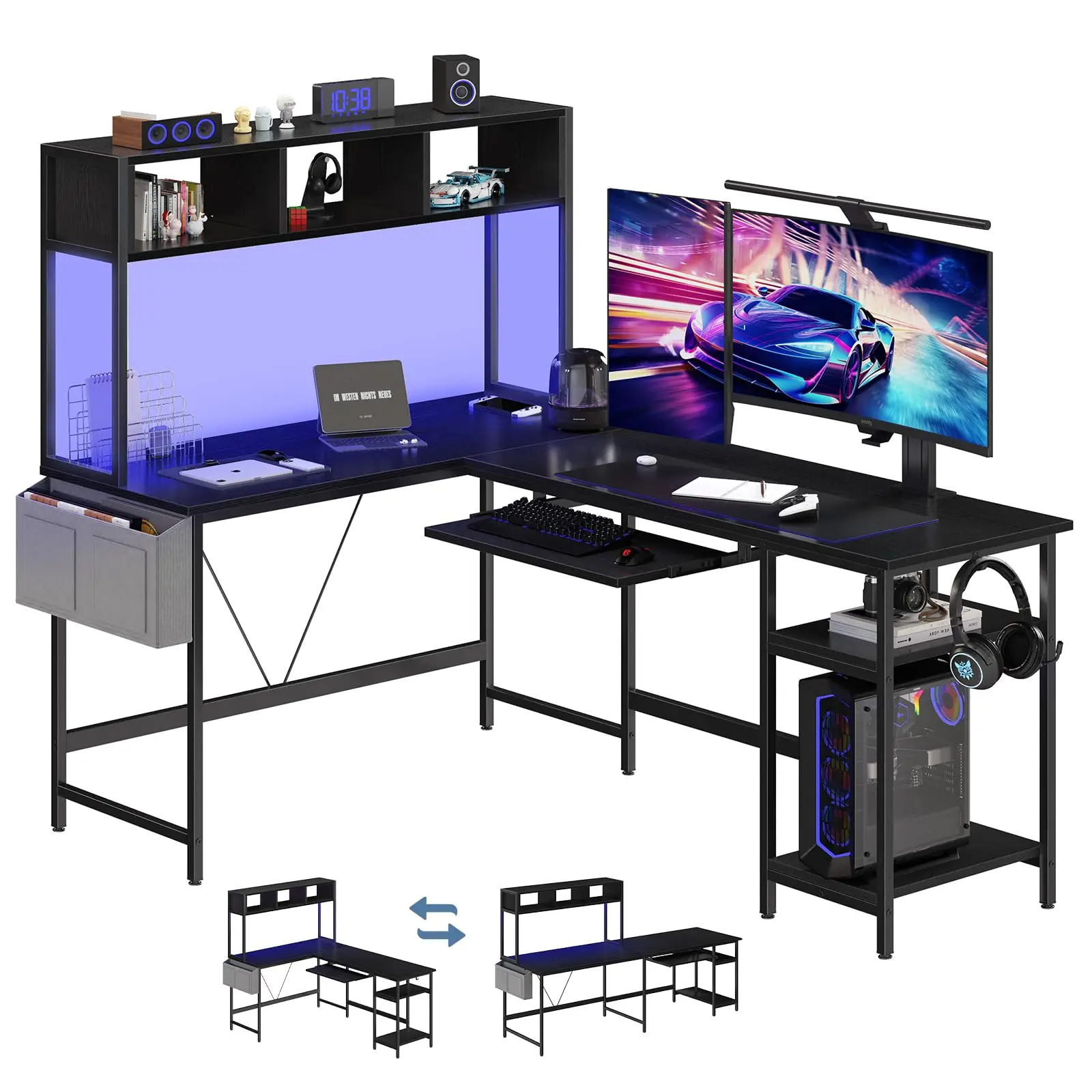 Desk storage side pocket