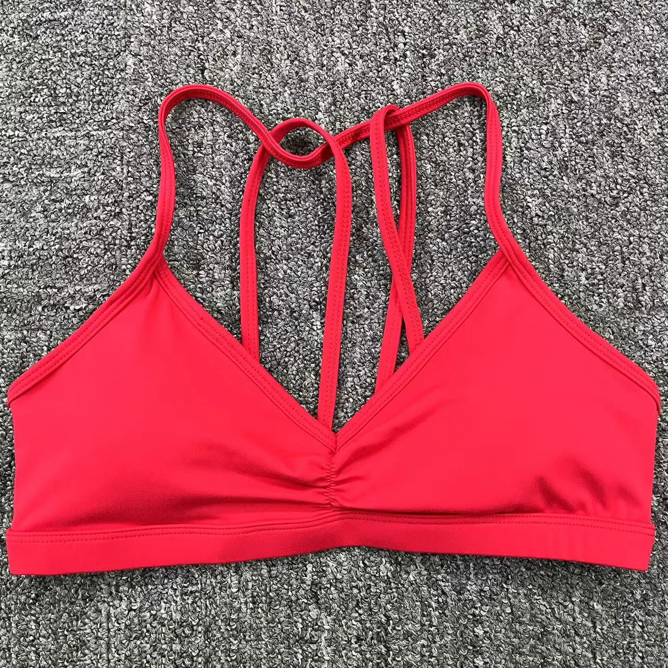 Yoga Sports Bra - Lightweight Nylon Spandex Multi Wear Crop Top with Removable Straps