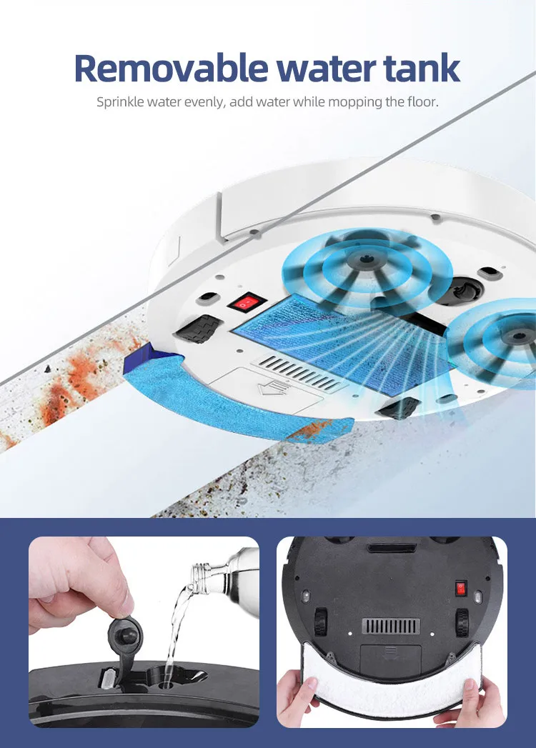 Automatic App Control Vacuum Cleaner Household Floor Sweeper Water Tank Wet Dry Electric Mop Robot Vacuum Cleaning Machine