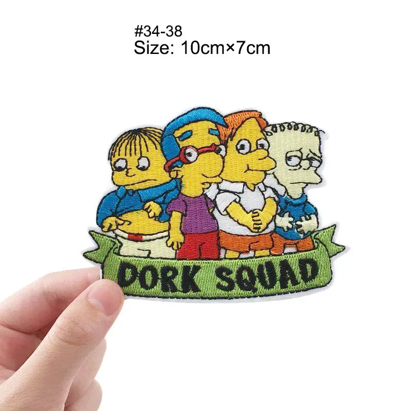 Cartoon The Simpsons TV Patches for Clothing Embroidery Patches Anime Fusible Patch Stickers DIY Jackets Pants Decoration Patch