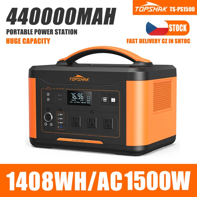 Powerstation-Schnäppchen: Topshak TS-PS1500 mit Starthilfe und 1408 Wh für  498 €