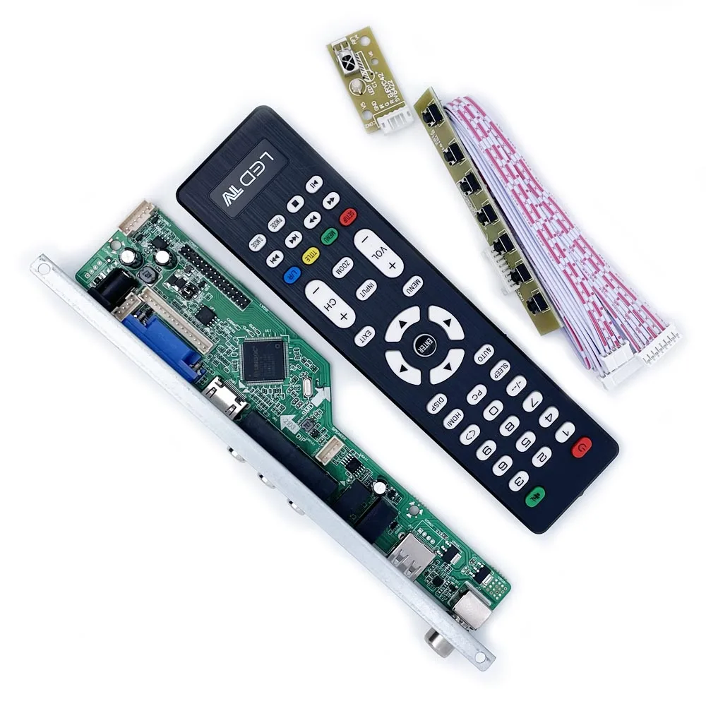6710.BK  lcd led tv Ʈѷ ̹ , 8.9-42 ġ, 1920x1080 Ƴα TV, AV, VGA, HDMI, USB ̵   ŰƮ