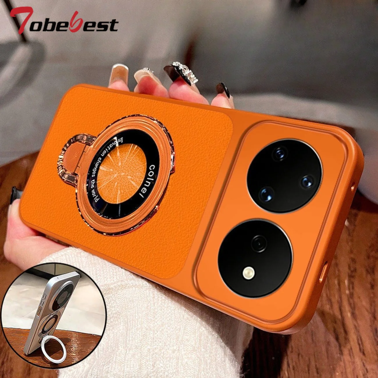 Premium PU Leather Magnetic Stand Case - Candy Soft Back Cover