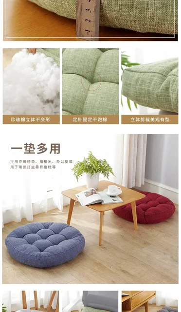 Cuscino Meditazione Tibetano Septpenta - Rotondo In Lino Per Yoga E Zen 40x6cm - Foto 13