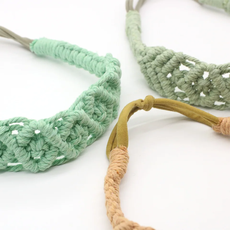 2x Häkel Stirnbänder Frauen - Gestrickte Blumen Boho Headwrap Vintage