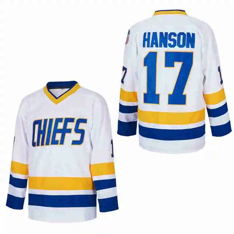 Ice Hockey Jerseys Hanson Brothers Charlestown Chiefs 16 Jack 17 Steve 18 Jeff Movie Hockey Jersey