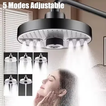 5 Mode Adjustable Rain Shower Head High Pressure Large Flow Ceiling Mounted Spray Portable Shower Nozzle for Home Hotel Bathroom 1