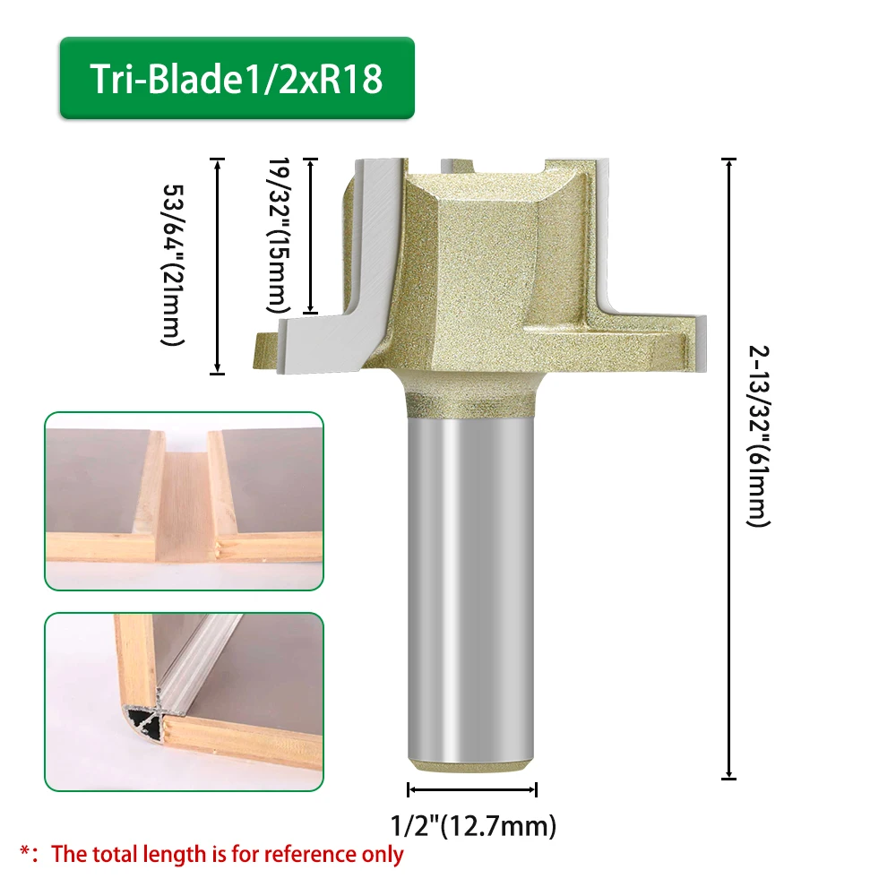 LAVIE 1/2' 12,7 mm Schaft Arc Filling Bit in Industriequalität für Holzfräser Holzbearbeitung I13A26Z3R18GD – Detail 6