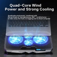 Laptop Cooling Stand 5 Height And 6 Wind Speed Adjustable For 17 Inch Notebook With 4 Fans Liquid Crystal Display And 2 USB Port - Image 4