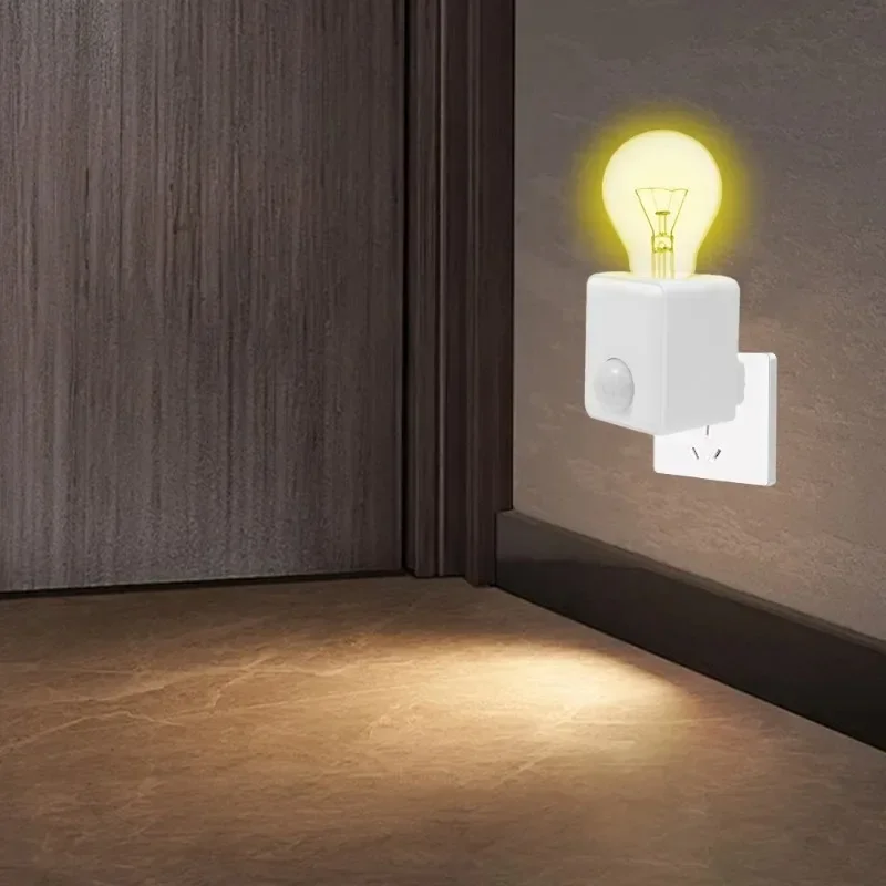 Pir motion sensor AC110-220V wall mounted LED human infrared sensor lamp holder intelligent delay E27 screw port sensor lamp head adapter