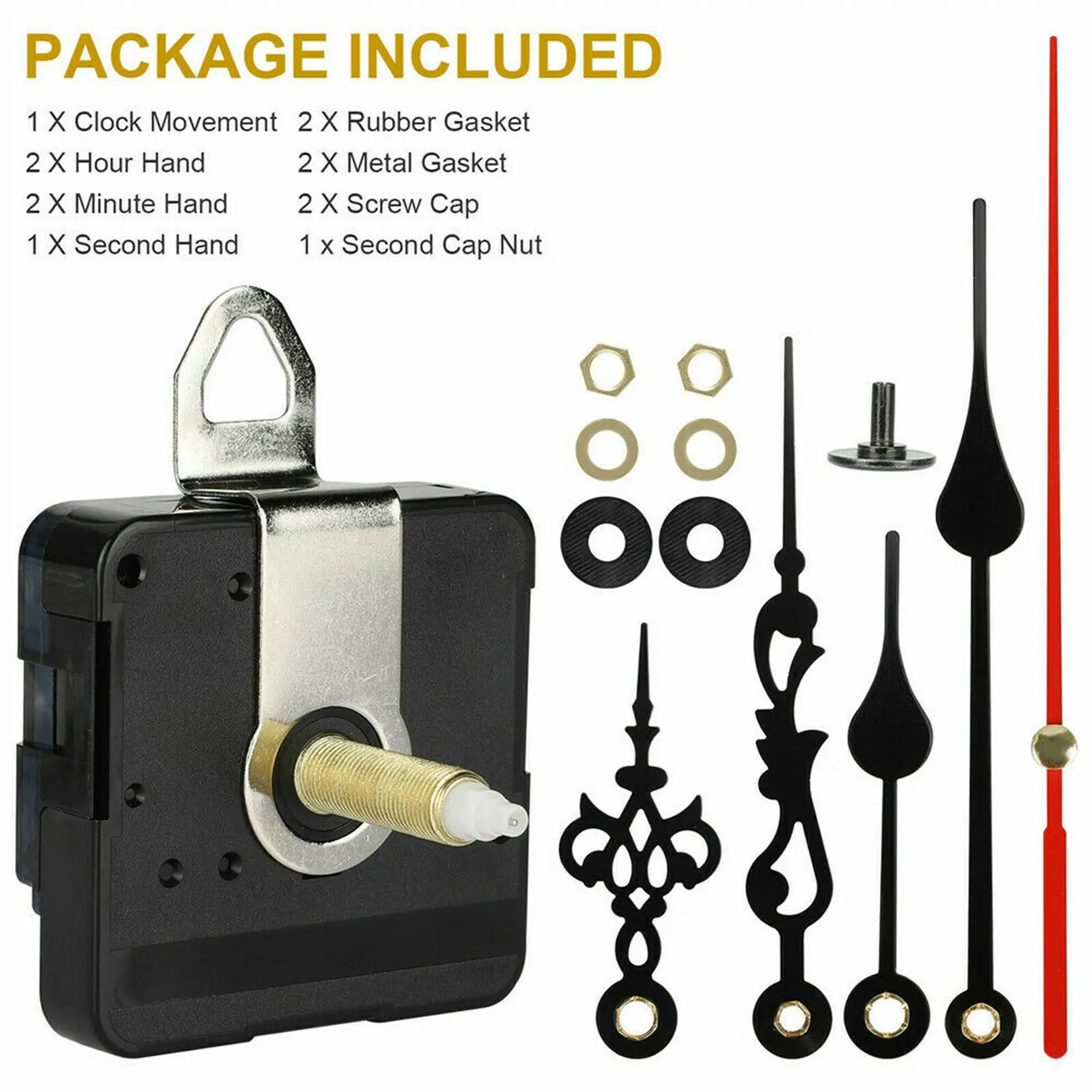 31MM Long Shaft DIY Quartz Clock Movement Mechanism Hands Wall Quartz Clock Repair Tool Parts Replacement