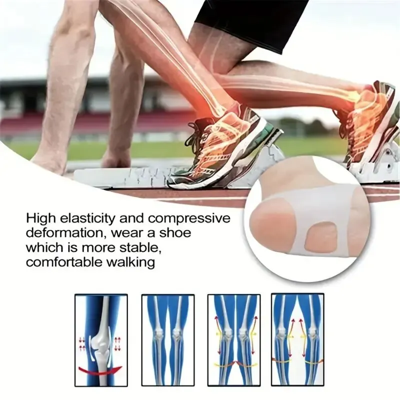 Arch Support Insoles 1 Pair Soft Sleeves Gel Silicone Breathable Elastic Orthotics Flat Foot Correction Feet Cushion Pads