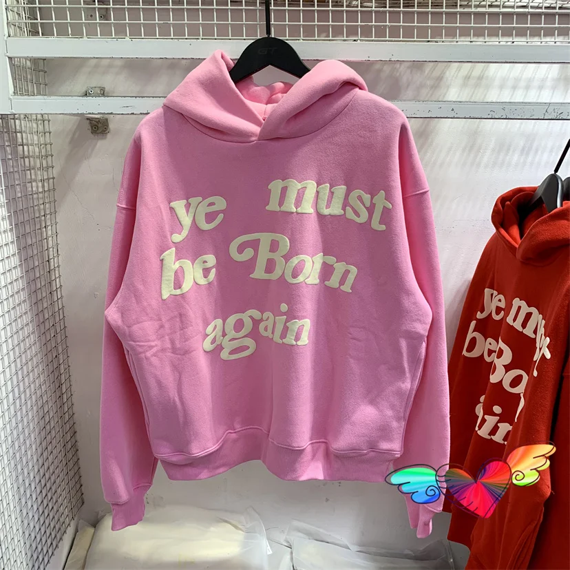 2023fw Puff Print Kanye West Hoody Men Women 1:1 Pink Ye Must Be 