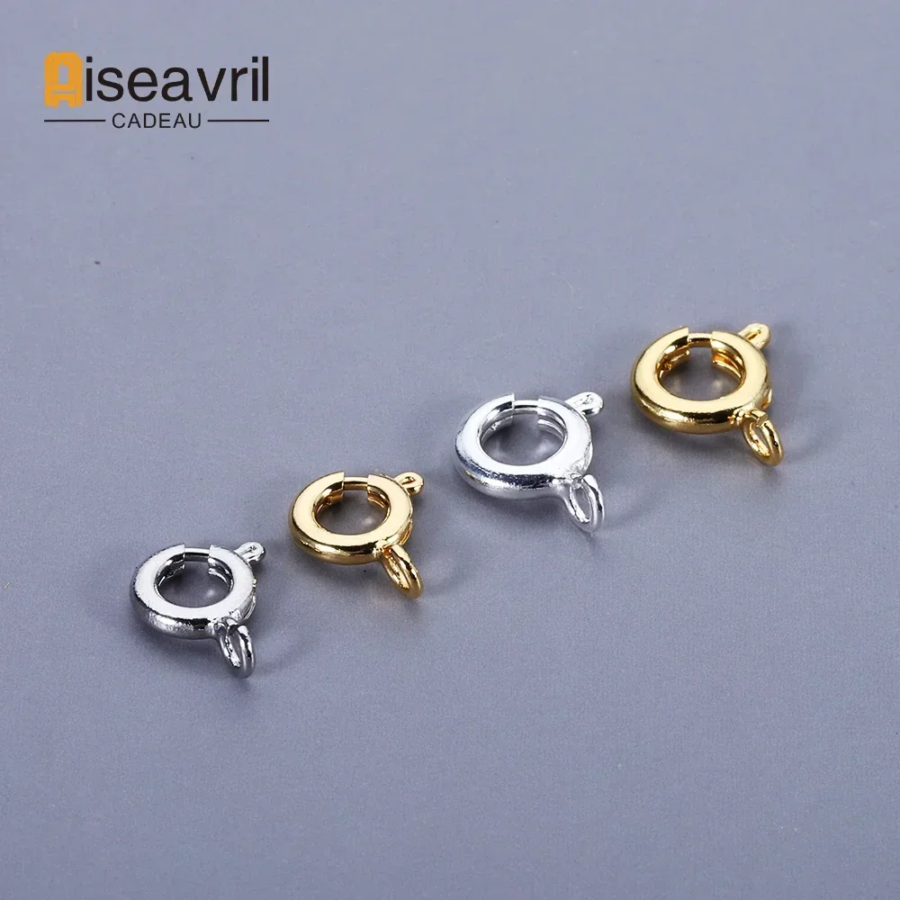 

10pcs 14K/18K Gold Round Claw Spring Clasps Hooks 6mm 7mm for Bracelet Necklace Connectors DIY Jewelry Making Supplies Wholesale