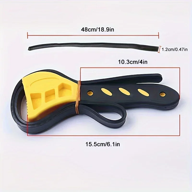 1Pcs 6inch Adjustable Strap Spanner Wrench Belt Oil Filter Puller Removal Tool Locking Wrench Disassembly Strap Opener Tool