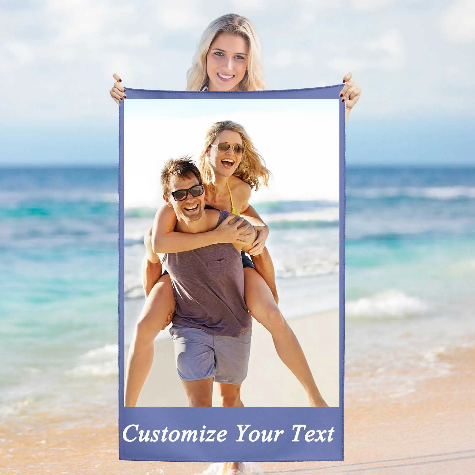Personalised Beach Towel With Photo Collage Custom Bath Towel_voghion.com