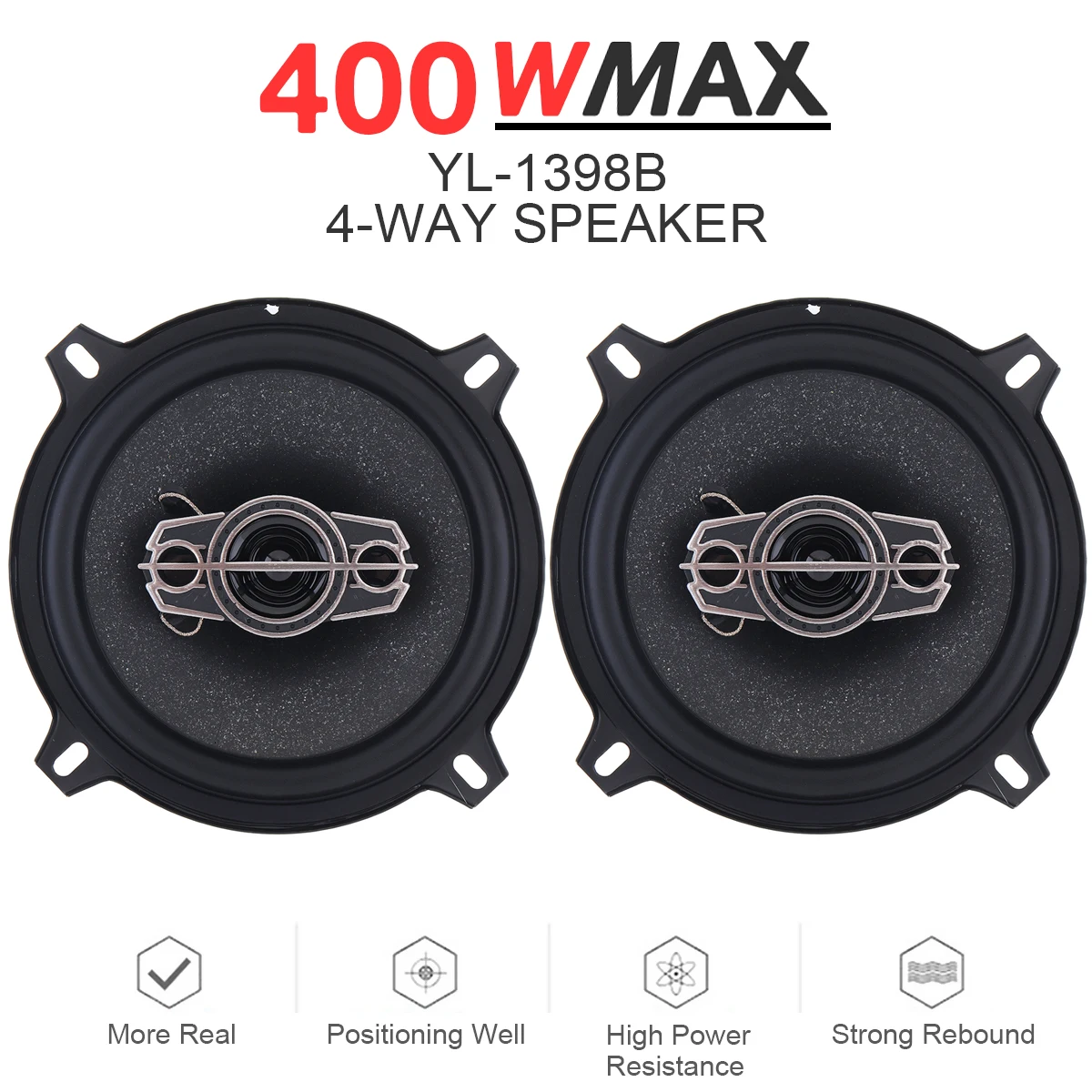 

2pcs 5 inch 4 Way Car Coaxial Speaker 400W 13CM Music Stereo Car Door Speakers Bass Suoofer Hifi Loudspeaker For Car Audio
