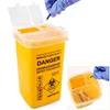 1L Plastic Tattoo Waste Box Medical Supplies Container Disposable Microblading Sharps Needle Tips Accessories For Eyebrows 5