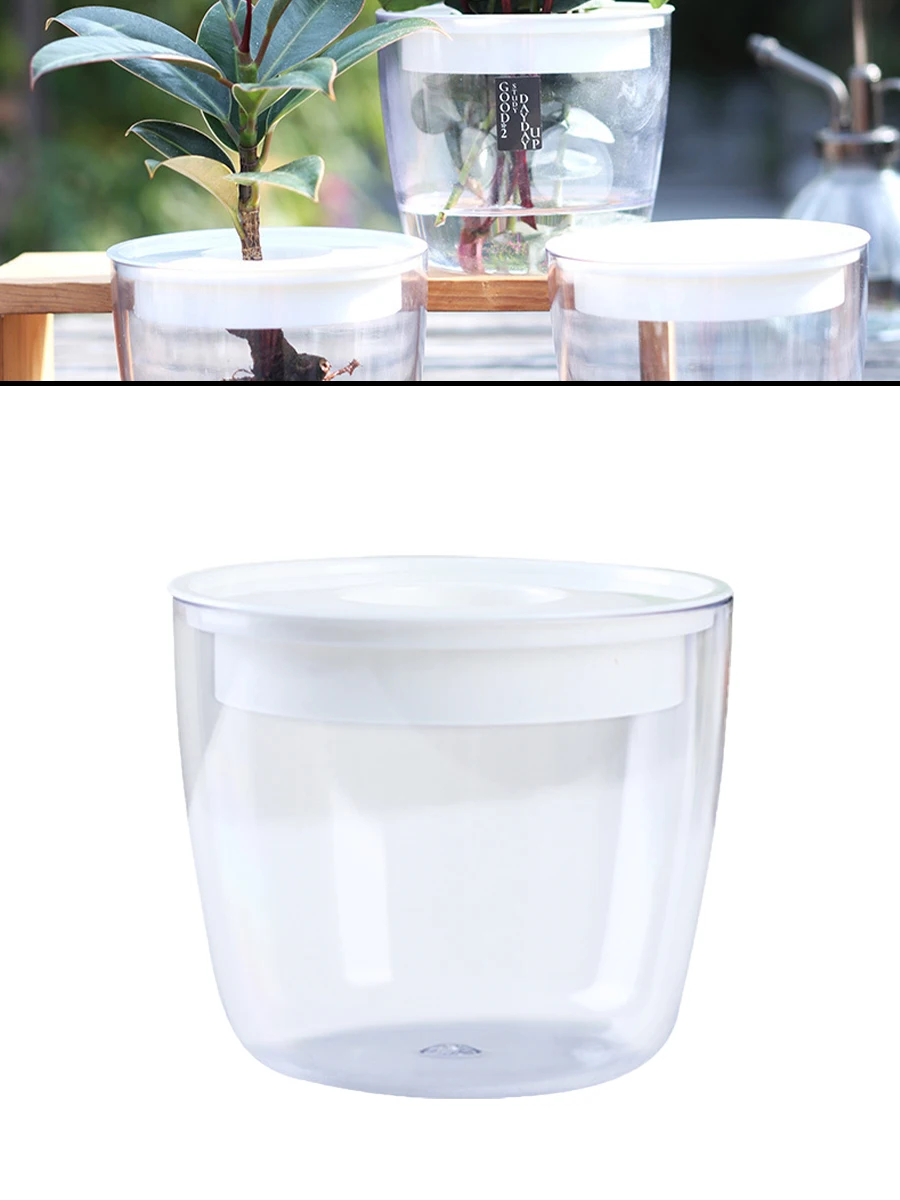 

1 Pc Mini Hydroponic Flower Pot Plastic Plant Vase Transparent Tabletop Plants Pots Vintage Home Living Room Decorative Pot
