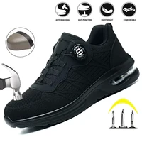 New Men's Rotary Buckle Safety Shoes Anti-Impact Anti-Piercing Lightweight Work Boots Fashion Sporty Design for Outdoor Pro