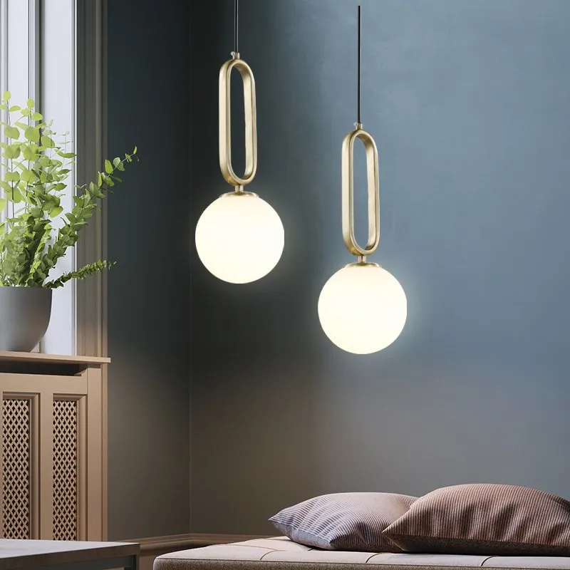 

Modern Pendant Lamp Fixture Golden Glass Ball Dia 15cm Hanging Lamps Luminaire Suspension Drop Lighting Bedside Kitchen Bedroom