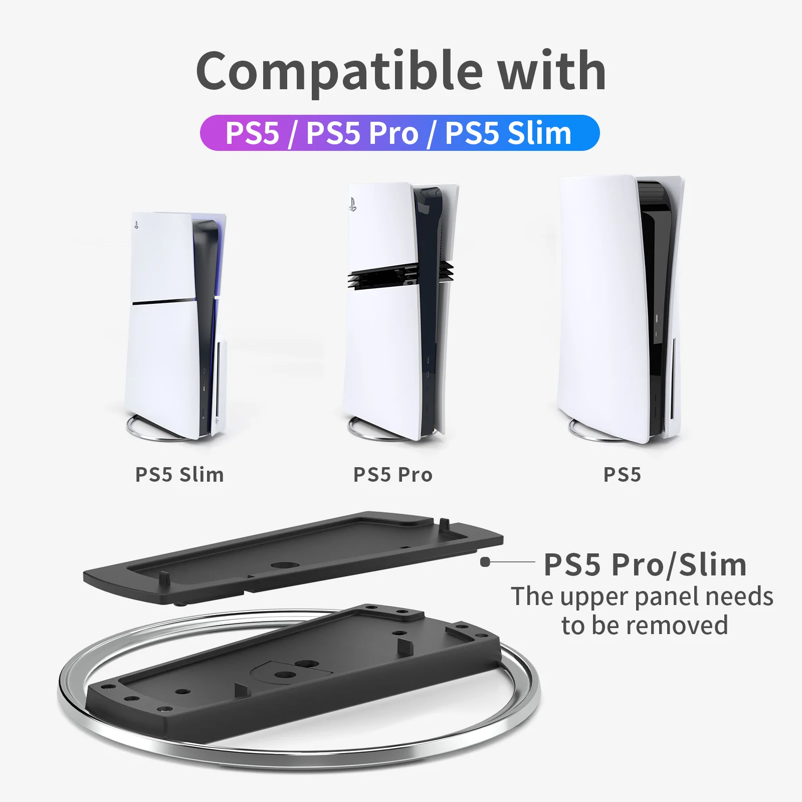 Portable Metal Vertical Stand for PS5 Slim/Pro Digital Disk Version thumbnail 3