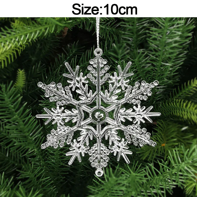 piezas de adornos navideños para el hogar, adornos acrílicos de cristal, copos de nieve, alce, colgantes para árbol de Navidad, regalo de Año Nuevo 2024