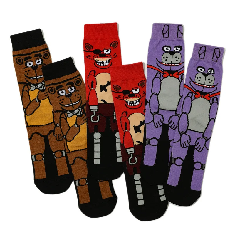 FNAF Adult Socks Five Nights At Freddy's Stocking Anime Ventilate Deodorization Sweat Absorption Cotton Socks Kids Gifts