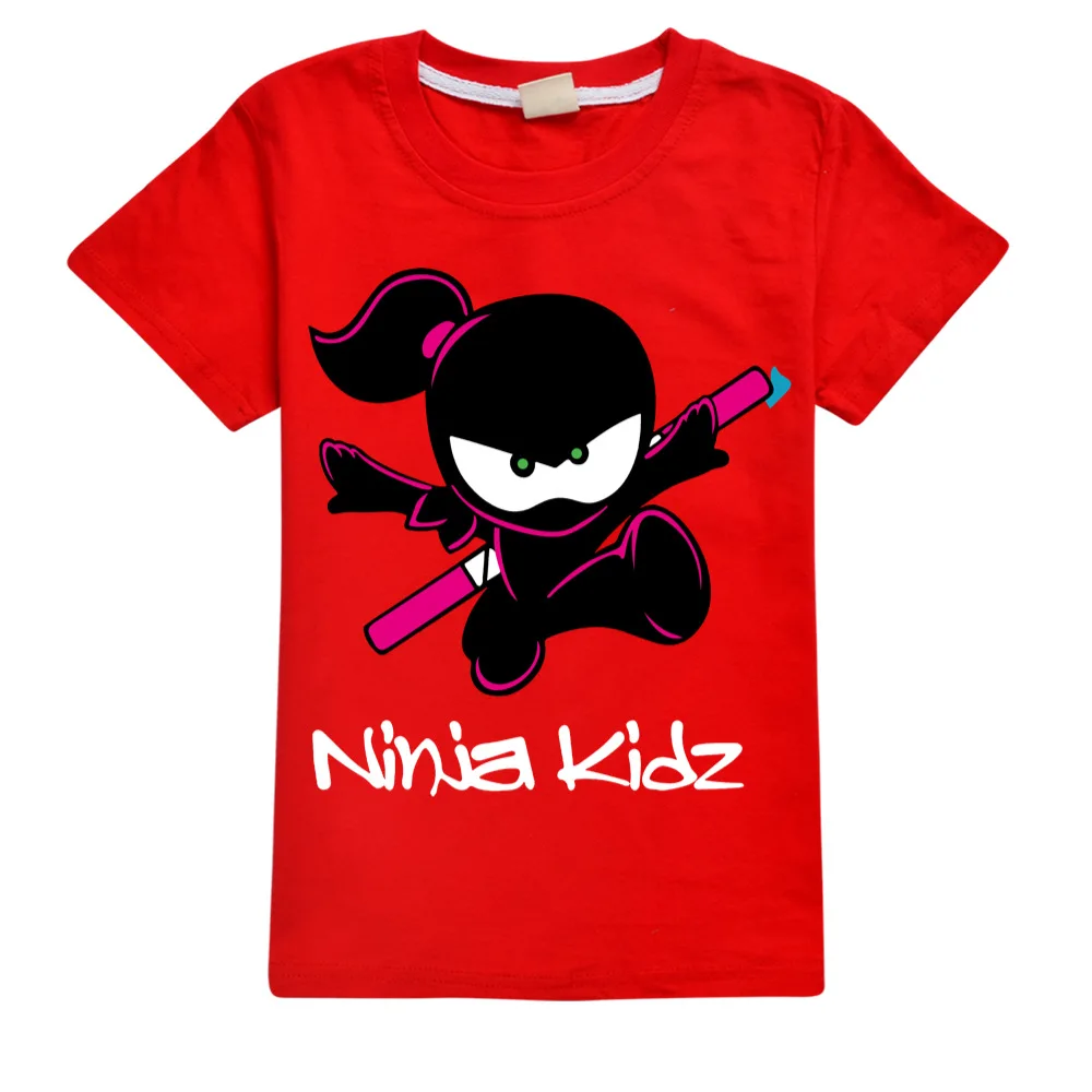 Ninja Kidz Baby Kids Summer Cotton Short-Sleeved T-shirts Children Sweatshirt Cartoon Teenager Tops Boys Girls Tees Clothing 5
