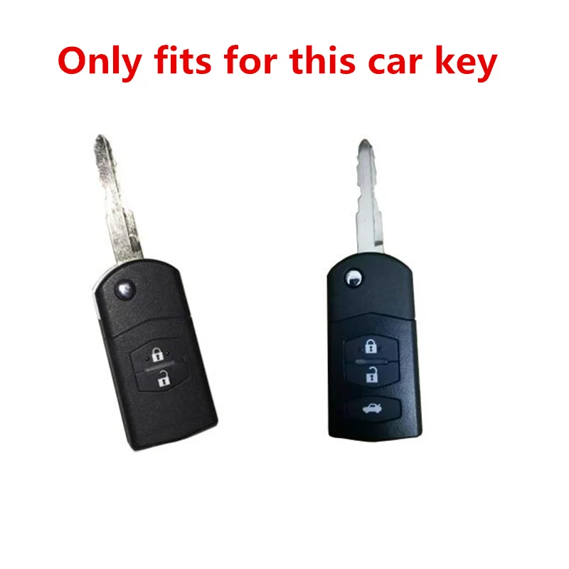 Key Case Key Case Cover Car Key Shell Leather Car Key Case Shell For Mazda 2 3 6 CX5 CX-7 CX-5 Folding Remote Fob Cover Keychain Holder Protector Bag Auto Accessories