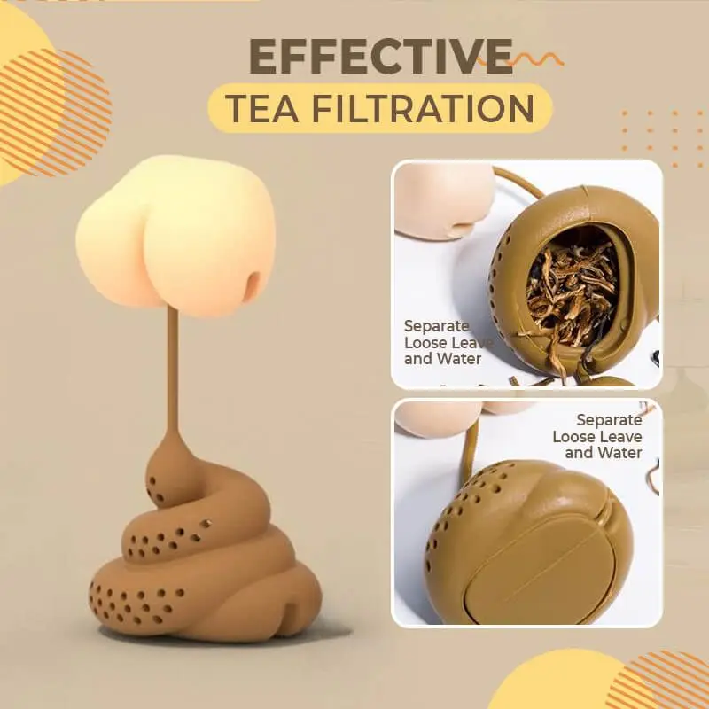 Reusable Silicone Tea Infuser Creative Poop Shaped Funny Herbal Tea Bag  Coffee Filter Diffuser Strainer Tea Accessories