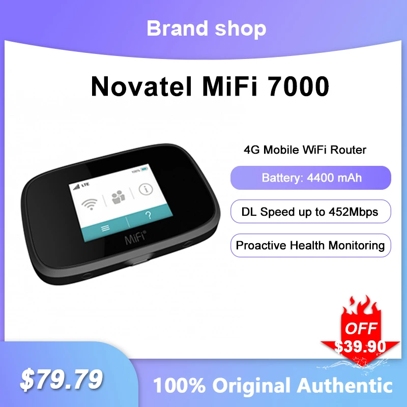 Sbloccato Novatel Mifi 7000 4G Wifi Router Modem Portatile Mini Outdoor 150Mbps Hotspot Pocket Mifi Sim Card Slot Repeater 4400Mah