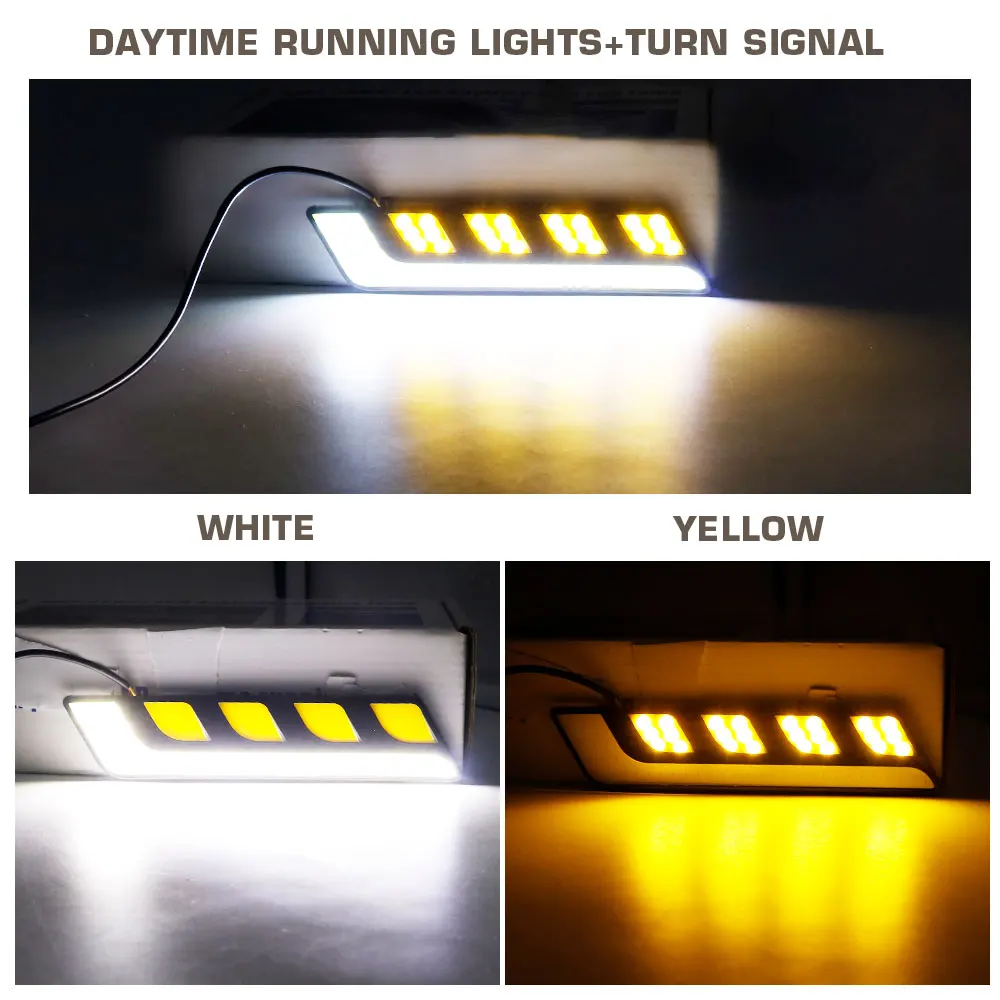2Pcs �ڵ��� ���� ������� DRL Led COB �ְ� ���� �� ��� �����/ȣ�ڻ� �ڵ� DRL ȸ�� ��ȣ�� �ܺ� �ڵ� �ϱ�