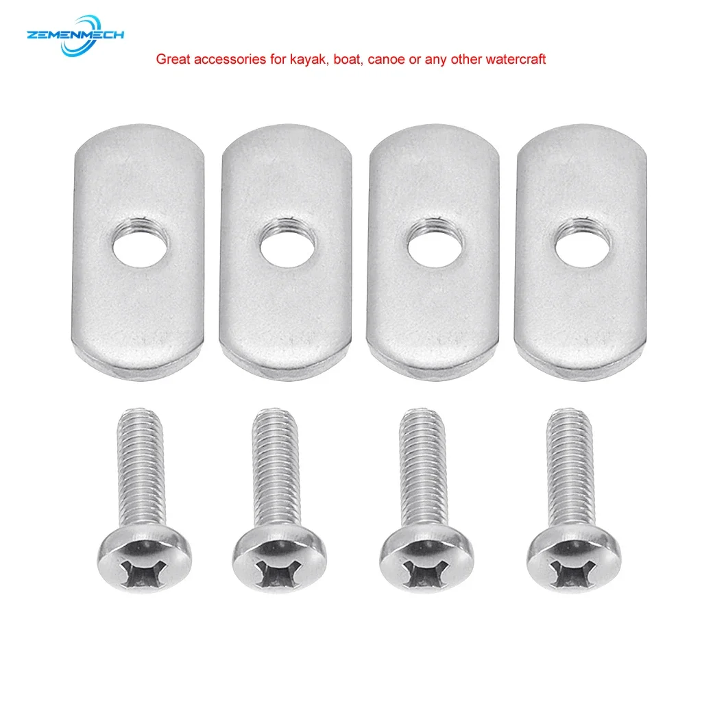 316 Stainless Steel Kayak Rail Track Screws Track Nuts Hardware Kayak Mounting Replacement Kit Boat Outdoor Tool Accessories Hot