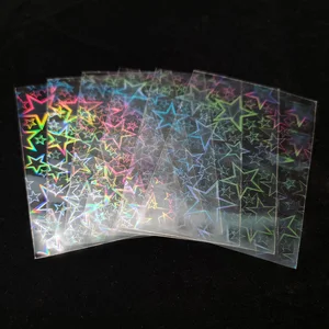 100 шт./лот 61x88 мм Прозрачные лазерные прозрачные чехлы для маленьких карт с большой звездой Yu-Gi-Oh Protector торговые карты защитный чехол