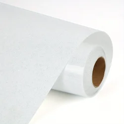 Glitter Heat Transfer Vinyl - Easy Cut & Weed Iron - on - 30.48cmx91cm (White)