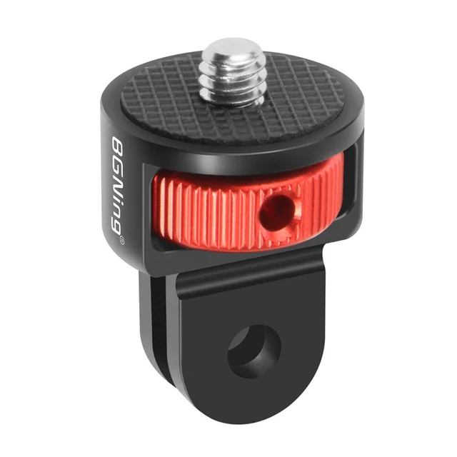 BGNING 360 rotatif 1/4 pouces vis Mini trépied adaptateur support CNC pour GoPro Hero 13 12 11 10 Insta360 ONE X5 X4 X3 X2 4K caméra 5