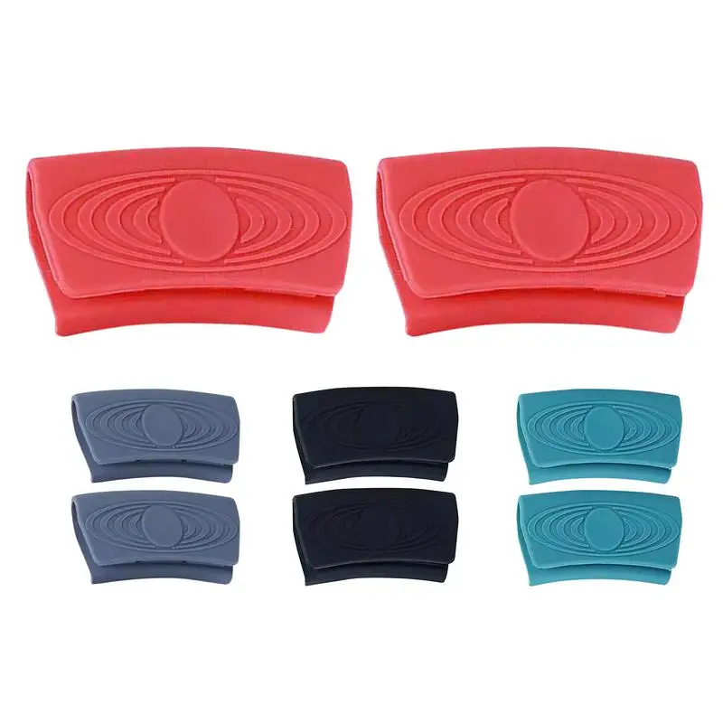 2pcs Silicone Assist Hot Pan Handle Holder Non Slip Pot Grip Handle Sleeve Heat Insulation Covers Pot Ear Clip Kitchen Tool