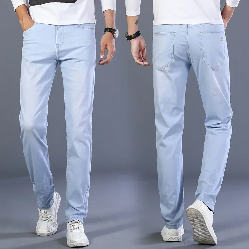 Men Jeans Mens Jeans Business Jeans Jeans Trousers Denim Trousers Classic Style Men Spring Summer Business Casual Stretch Cotton Denim