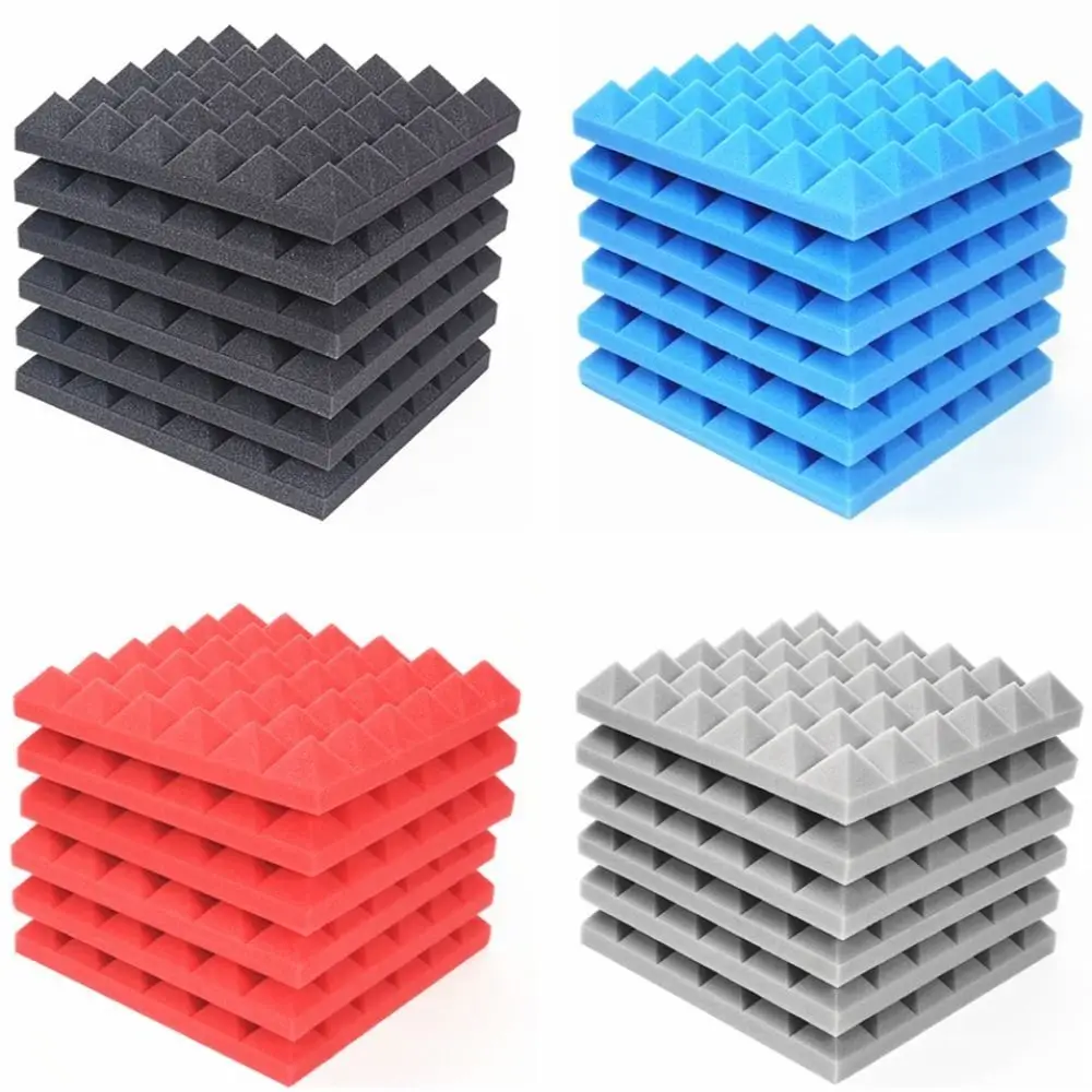 High-Density Soundproofing Foam 300x300x50mm Pyramid Sound Treatment Panel Noise Insulatio Sponge 1Pcs