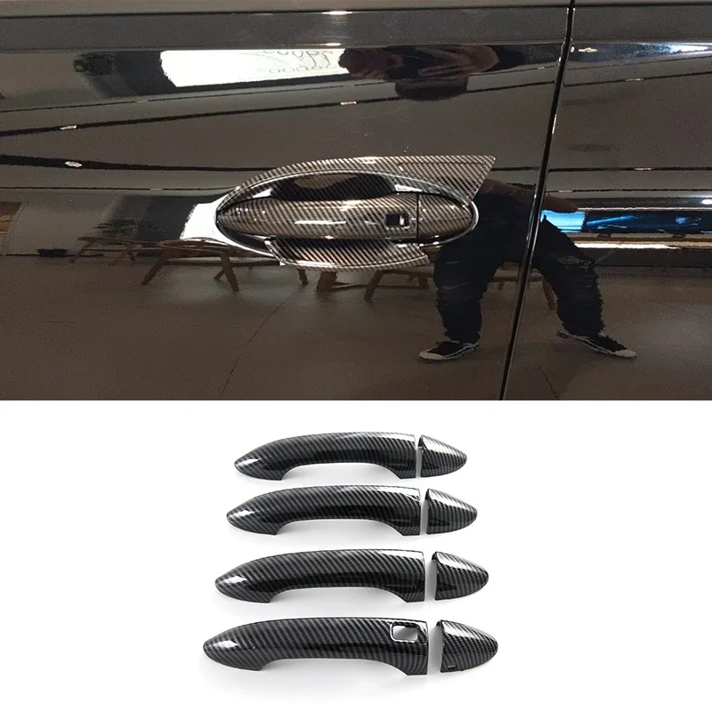 4 Pezzi Cover Maniglia Auto Cromata Per Chevrolet Silverado 1500 2014-2024 - Protezione Esterna In ABS Tono Argento - 4
