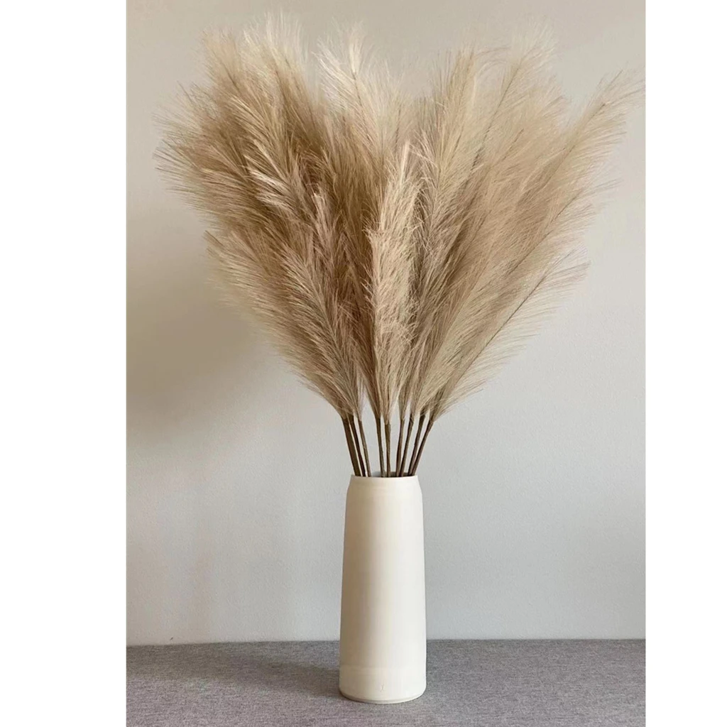3pcs Artificial Pampas Grass 43inch/110cm Long Fluffy Pampas Grass for Flower Arrangement Wedding Party Centerpiece Home Decor