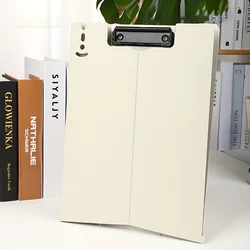 Collapsible A4 Document Holder with Stand - Thickened Vertical Board and Writing Support (Beige)
