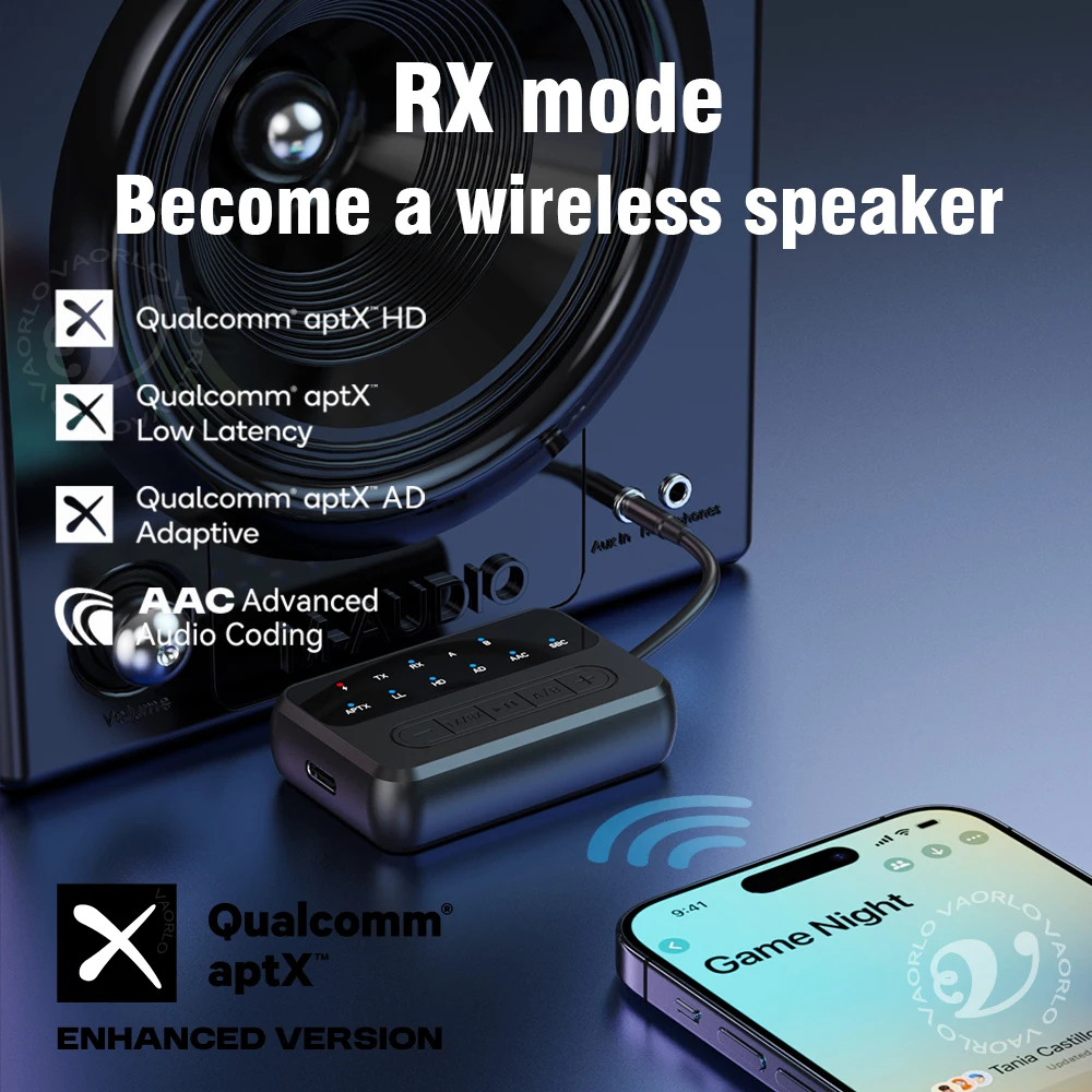 Wireless HiFi Music Adapter with 2-in-1 Bluetooth Audio Receiver & Transmitter